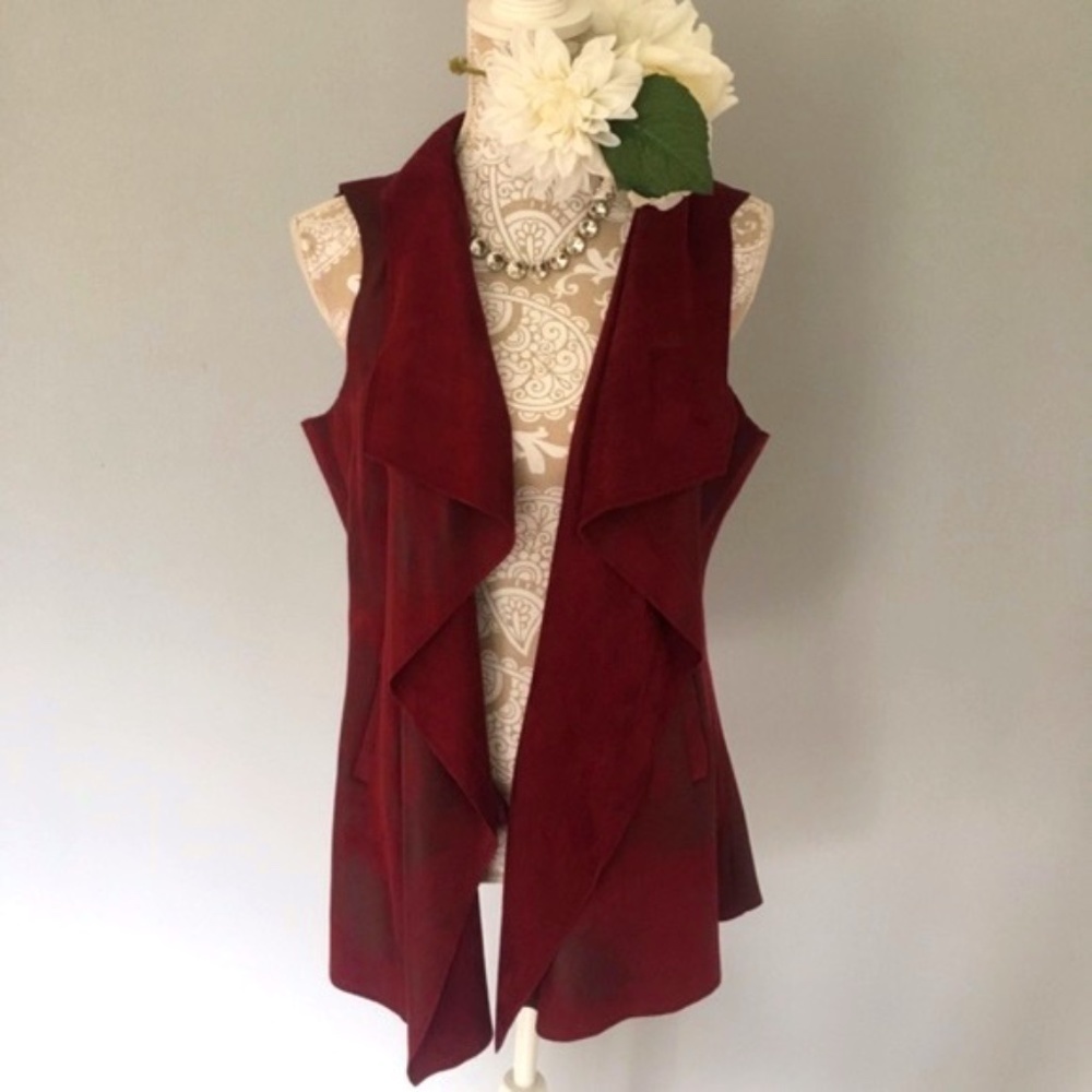 Westbound // Maroon Suede Waterfall Front Vest SP WK1